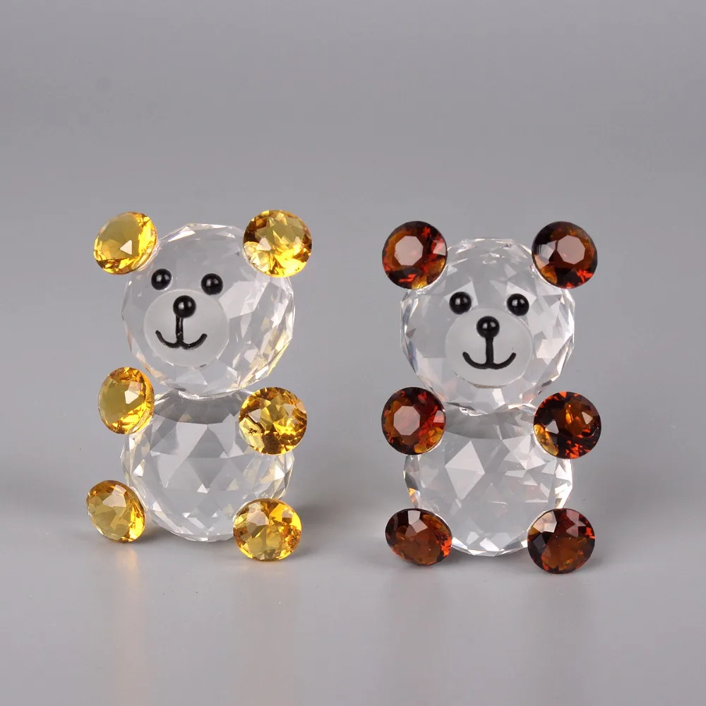 

Glass Crystal Bear Figurines Paperweight Crafts Art&Collection Souvenir Birthday Christmas Home Wedding Gifts Decoration