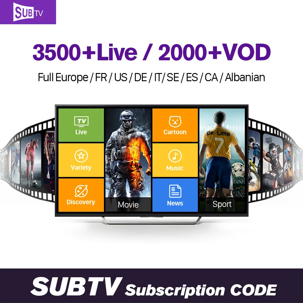 

Smart Tv Box Europe 2000 channels IUDTV/QHDTV/SUBTV IPTV 1 Year Subscription Italy Arabic Germany French Europe IPTV Tv Box