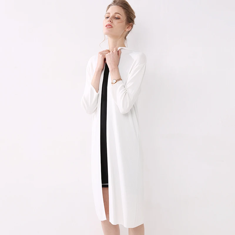 

Women's summer cardigan 2019 new hooded long-sleeved casual thin coat loose knit cardigan sunscreen shirt linen ice silk