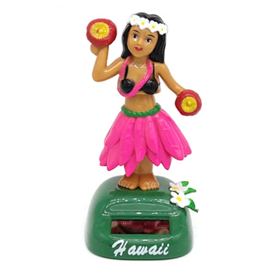 Grebest Car Ornament Interior Decoration Repair Tool Solar Power Shaking Wings Flamingo Doll Toy Car Ornament Decoration Handicraft