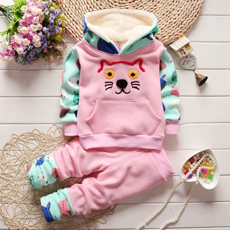 Комплект одежды для маленьких мальчиков 1-3 лет, Детский комплект для девочек, осенне-зимний спортивный костюм для мальчиков, куртка с капюшоном+ штаны, спортивный костюм из 2 предметов для мальчиков, спортивный костюм