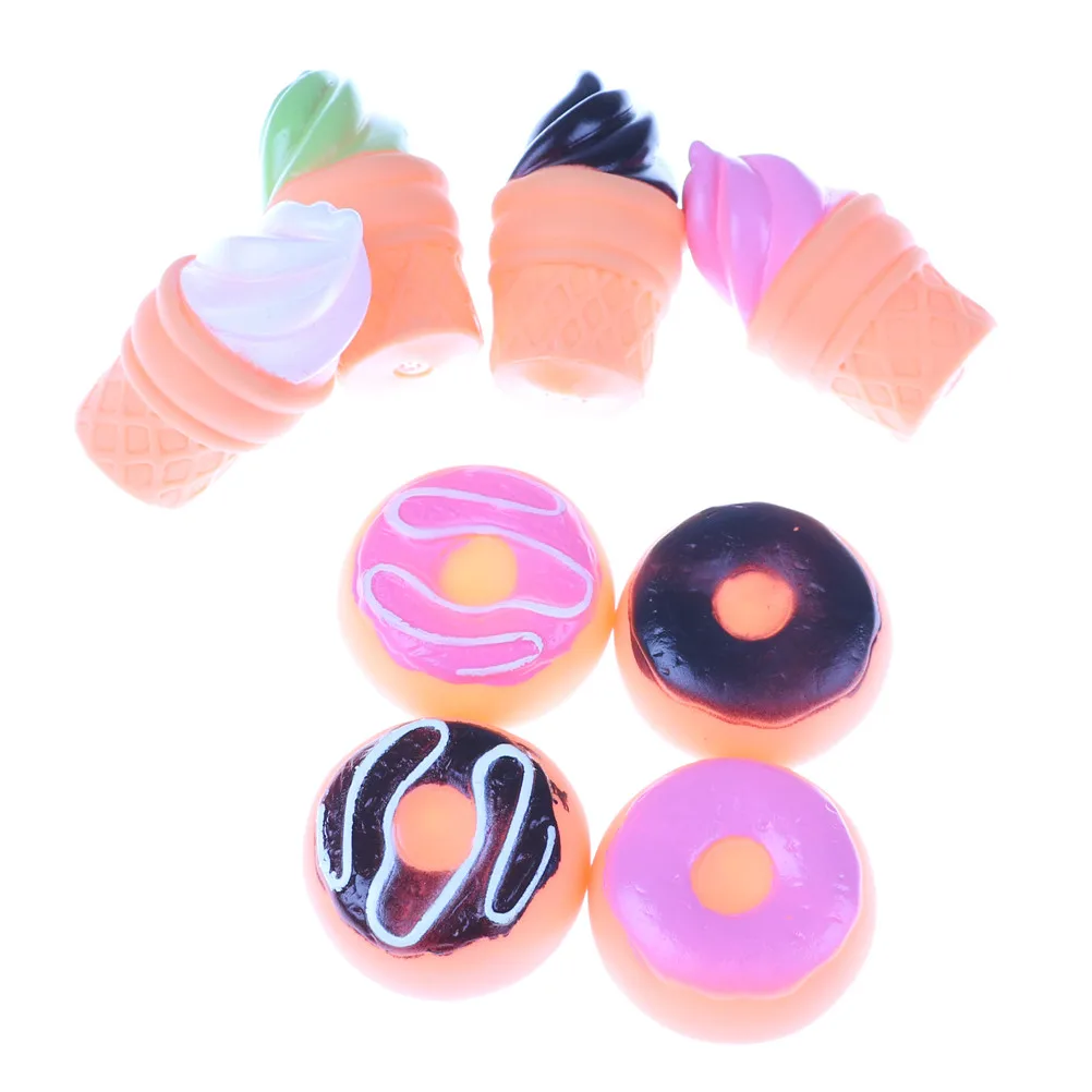 Colorful Bread Ice Cream Soft Rubber Float Squeeze Sound Baby Wash Bath-Toy/&