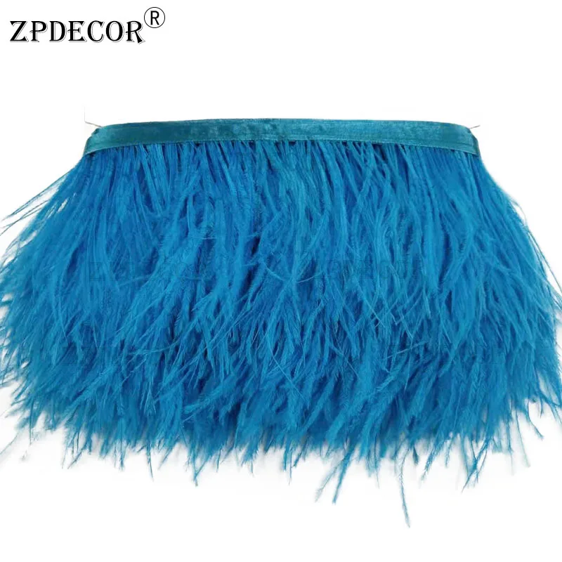 8-12 см 1 ярд/серия перо страуса ленты для украшения - Цвет: Синий