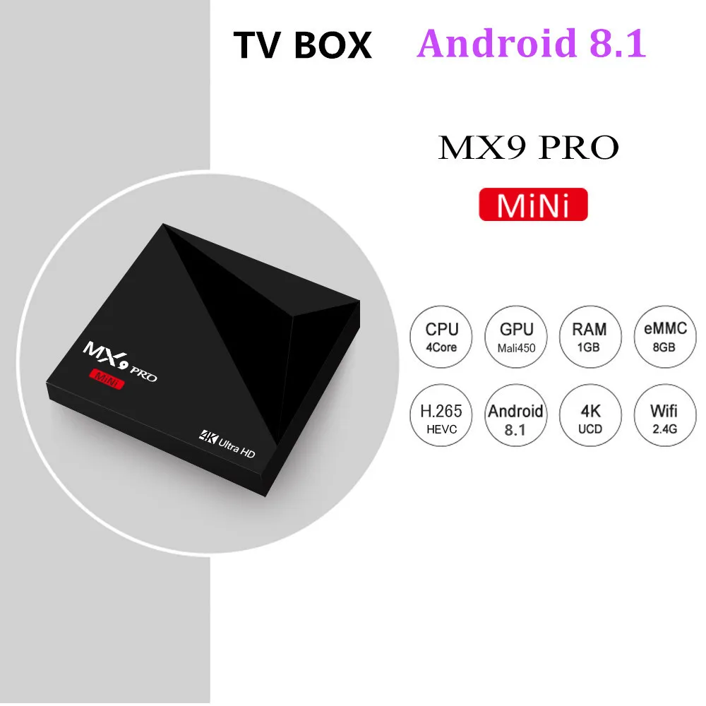 ТВ приставка MX9 PRO MINI Android 8 1 четырехъядерный процессор RK3328 2 ГБ 16 4 ГГц Wi Fi USB 3 0 HD2.0