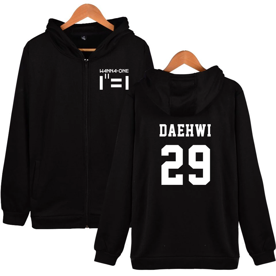 Модная толстовка на молнии с надписью wanna one album капюшоном DAEHWI-29 принтом DANIEL-10