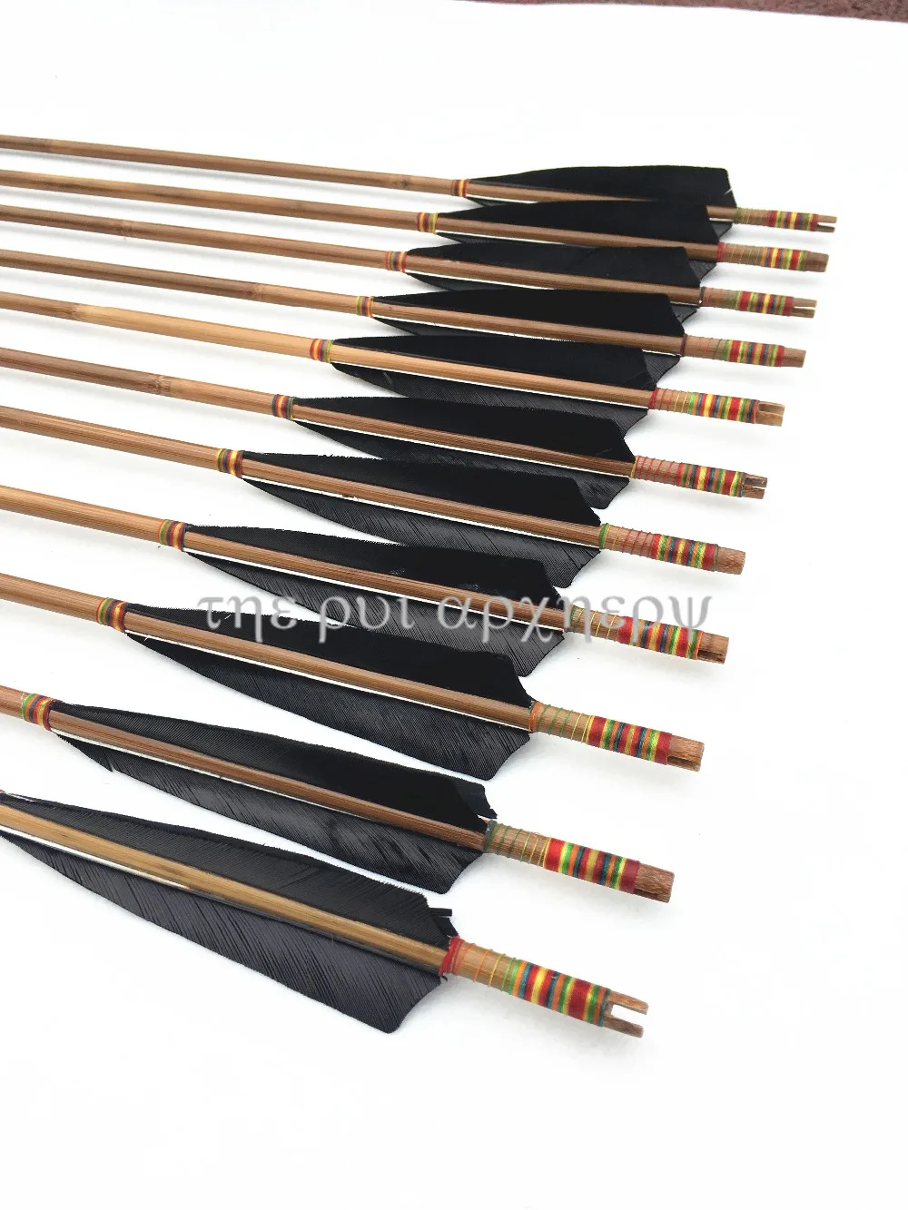 

6/12/24pcs Handmade Traditional Wooden Arrows Turkey Feather Hunting Recurve Longbow Compound Bow