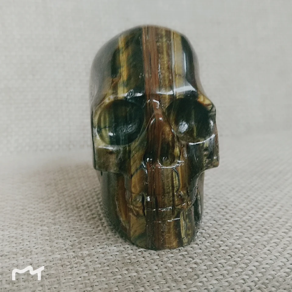 

natural tigereye quartz crystal Carving skull