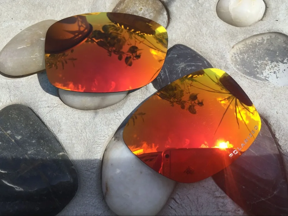 Ruby Polarized Replacement Lenses for Oakley Jupiter Carbon Sunglasses on