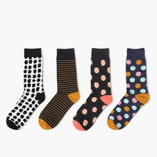 Весенние новые хлопковые носки, разноцветные мужские носки в горошек, женские носки для влюбленных, размер 36-43