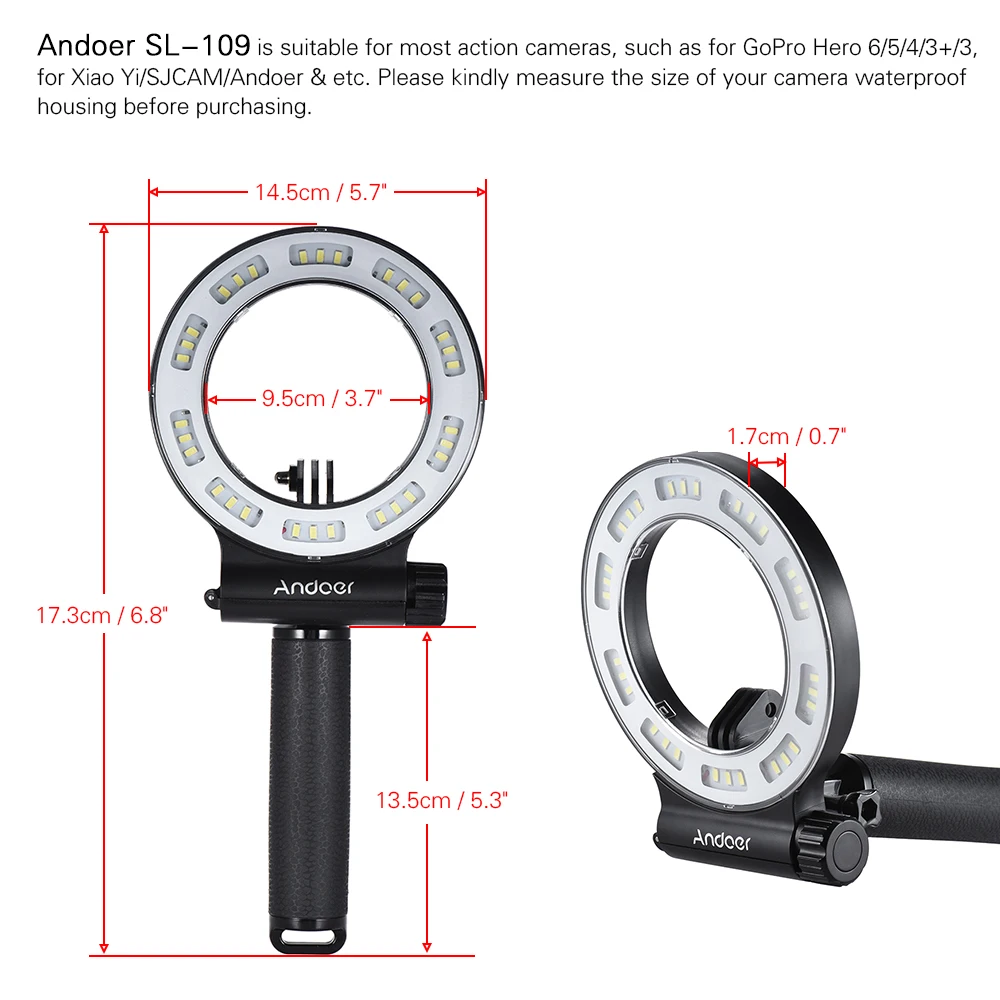 Andoer SL 109 30 LED камера видео свет 3 режима водонепроницаемый 40 м Дайвинг заполняющий