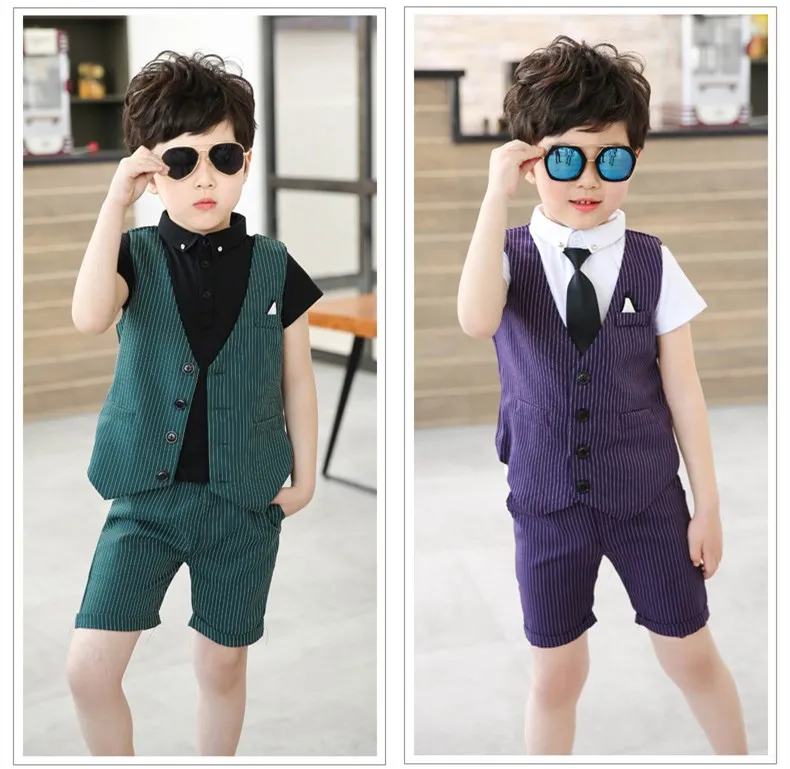 Одежда для малышей; костюмы для мальчиков на свадьбу; летние костюмы из хлопка и льна в британском стиле для мальчиков