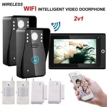 

MOUNTAINONE high-definition intelligent WIFI network wireless video intercom doorbell w/t anti-theft alarm video door phone 2v1
