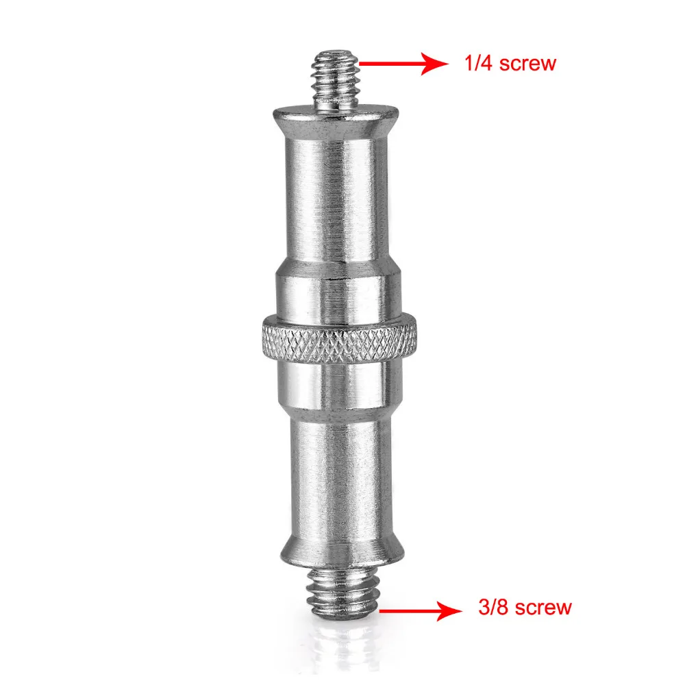 Kaliou Photo Studio Accessories Metal 1/4-3/8 Spigot Stud Adapter Camera Screw for Speedlite Flash Light Stand Umbrella Tripod 