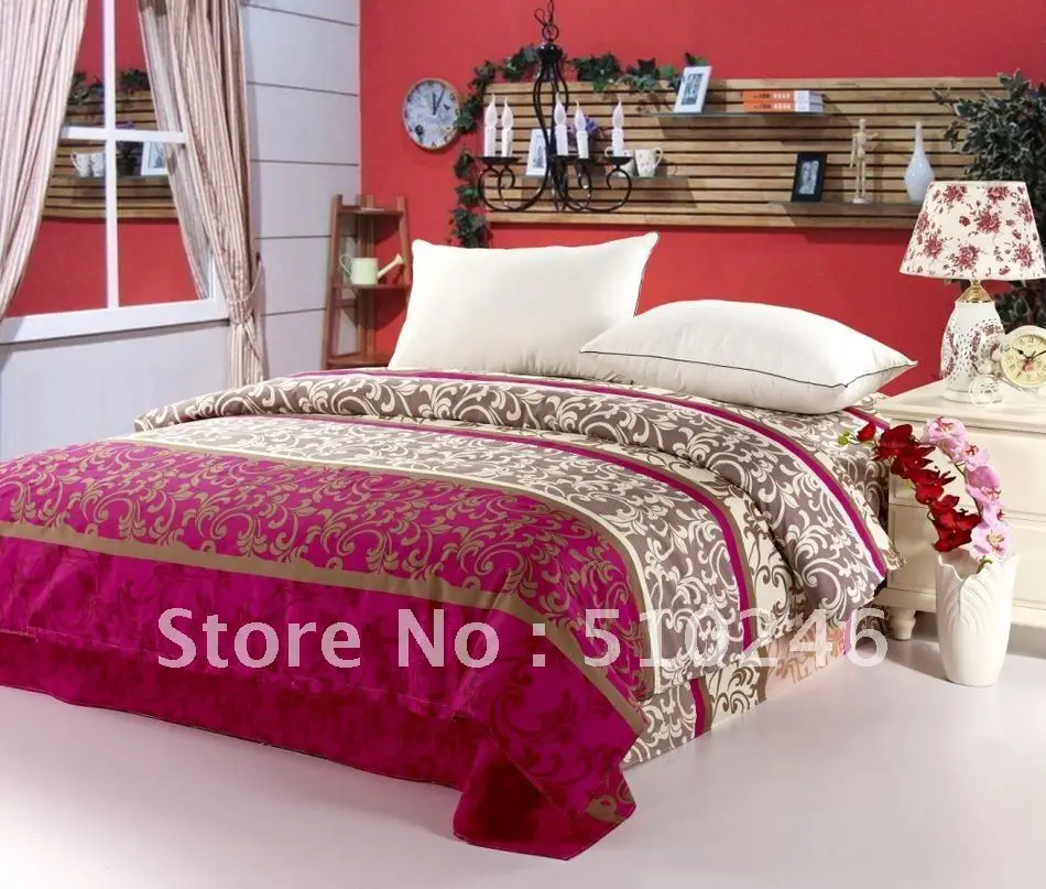 wholesale&retailing 100cotton printed twin queen size bedding set
