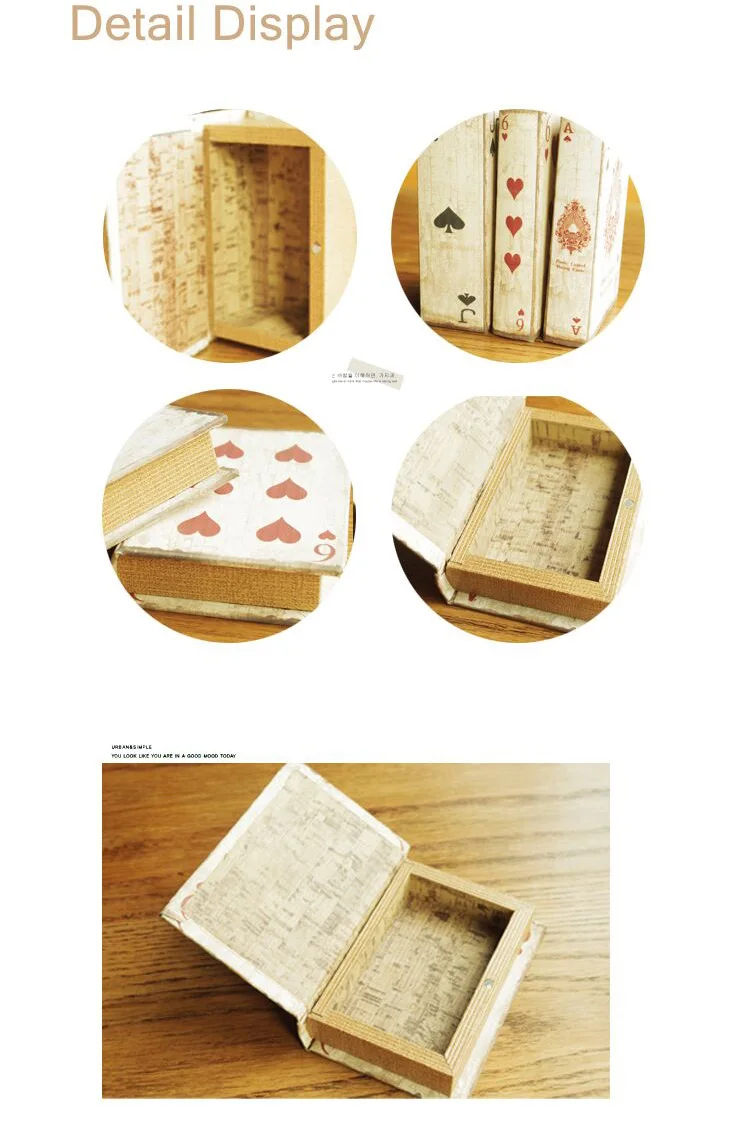 Новое поступление деревянная коробка для хранения в форме книги Ofiice Органайзер флип-ап ювелирные изделия специальный узор коробка для хранения