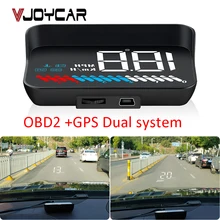 Auto Obd Gps Hud Snelheidsmeter M7 Head Up Display Obd M8 Voorruit Projector Digitale Snelheid Projectie Met Zonnekap Beugel houder