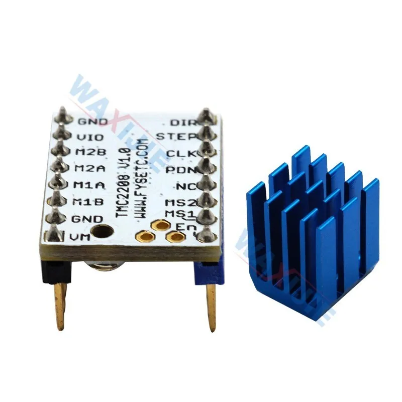 

TMC2208 V1.0 Stepstick Stepping Motor Mute Driver With Heatsink Power Tube Driver Current 1.2A Peak Current 2A Replace TMC2100