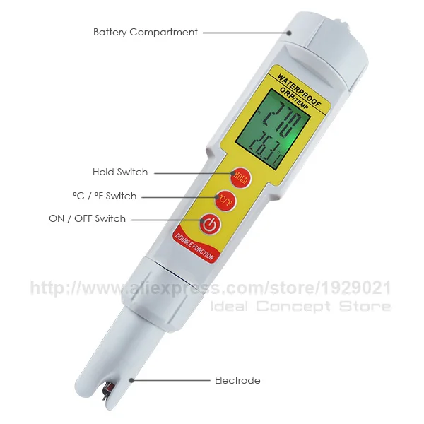 2-в-1 ручка Тип цифровой-восстановительного потенциала, концентрата эмульсии, Температура метр термометр(градусы Цельсия/Фаренгейта) Аквариум Водонепроницаемый тестер качества воды