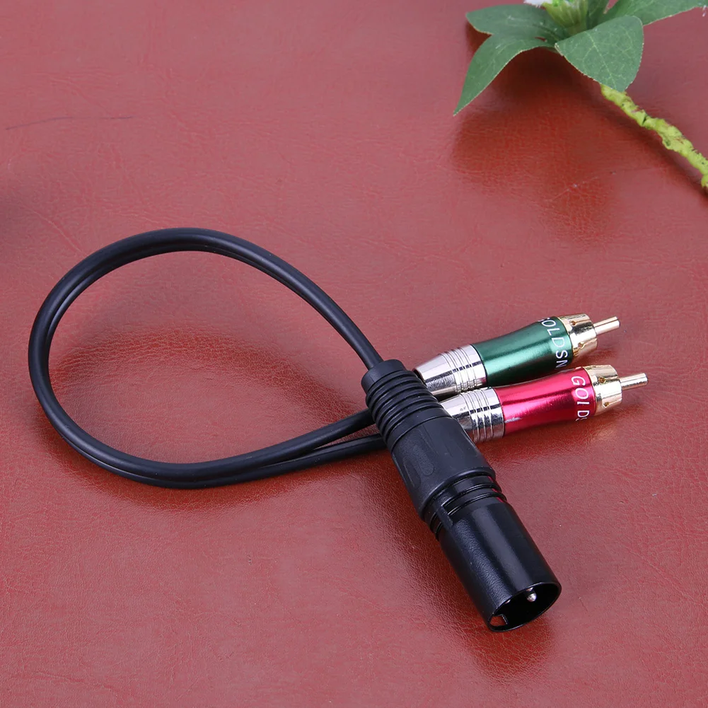 3pin XLR папа 2 RCA Мужской кабель аудио адаптер металлический к мужской разъем для