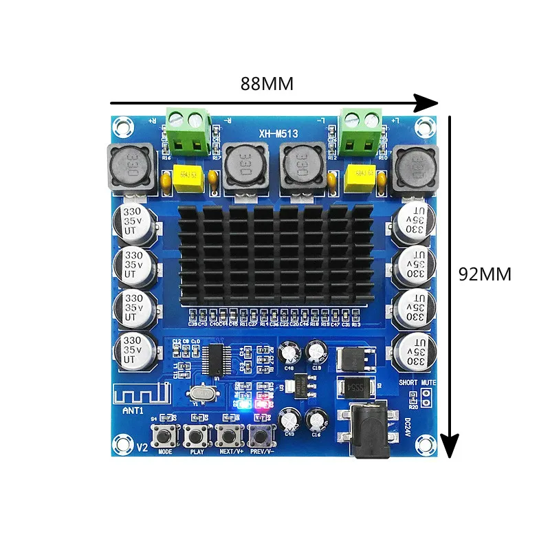 GHXAMP TDA7498 усилитель звука Bluetooth плата 100WX2 цифровой MP3 Домашний кинотеатр усилитель Bluetooth динамик DIY DC12-24V 10 метров