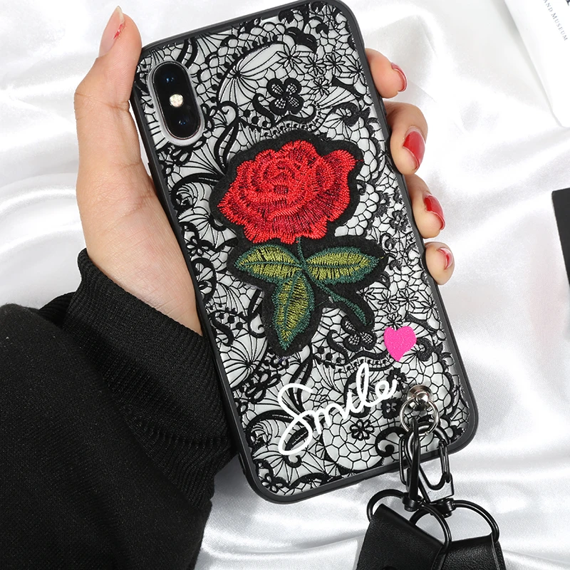 Модный сексуальный 3D чехол для телефона с цветком розы iPhone 7 6 6S 8 Plus X SE 2 Женская