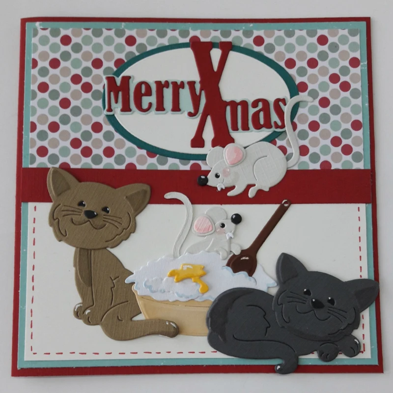 

Cat and mouse Metal Cutting Dies Stencils for DIY Scrapbook Photo Album Paper Card Decorative Craft Embossing Die