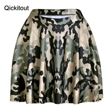 Горячая Летняя стильная женская юбка Лидер продаж шелковистая цифровая печать зеленый камуфляж выше Юбки До Колена Прямая