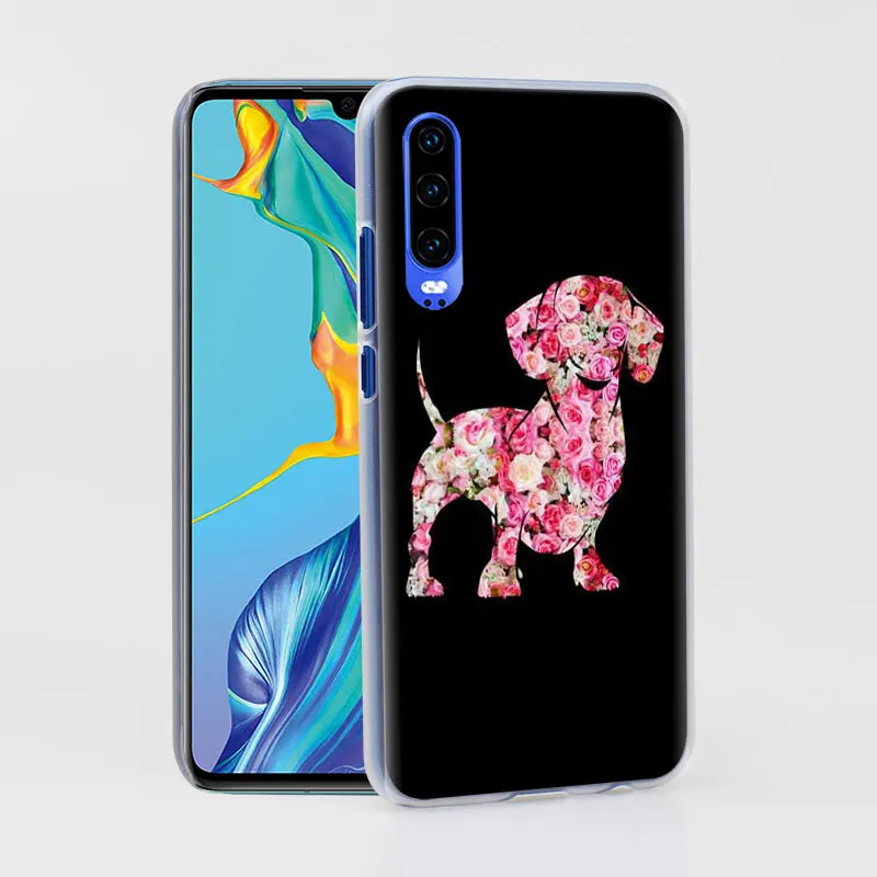 Такса докси Цветок Собака Щенок Футляр для телефона для huawei P30 Pro P10 P20 P30 Lite P8 P9 Lite P Smart Plus чехол