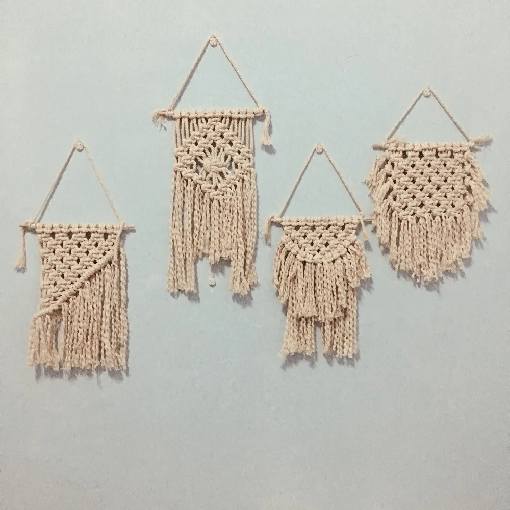 

Mini macrame wall hanging Macrame Wall Art Handmade Cotton Chair back decor Tapestry Bohemian Hanging Decoration