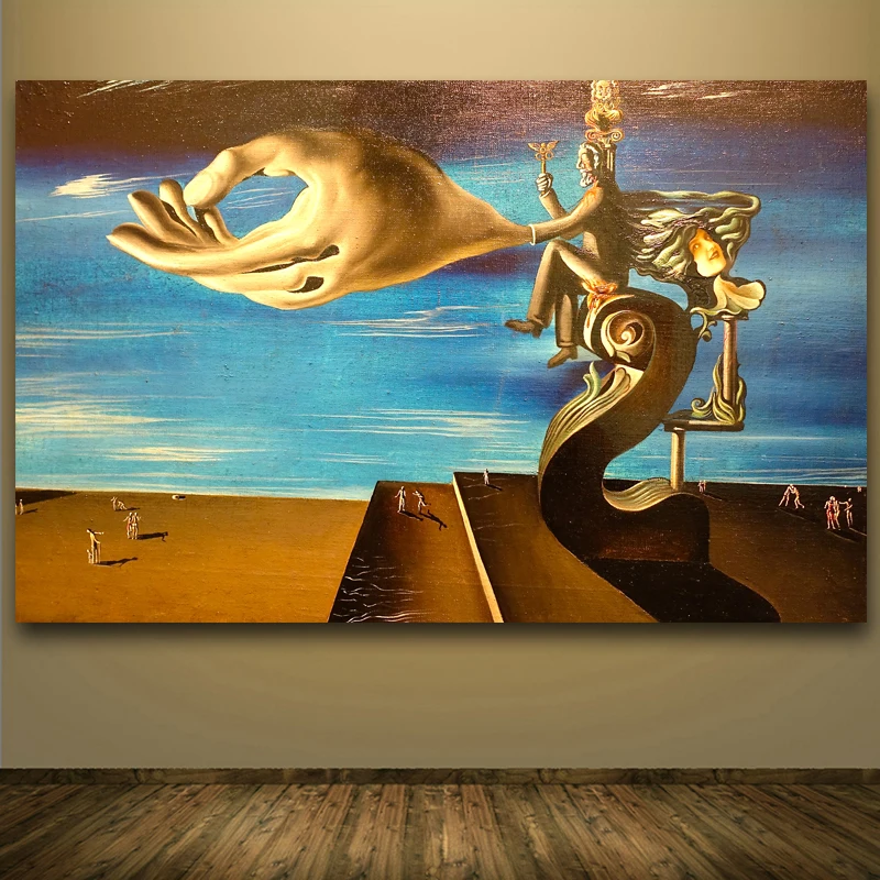 dali salvador painting abstract poster printed giraffes petersberg frameless flaming paint did decoration dubai exhibition coming huge