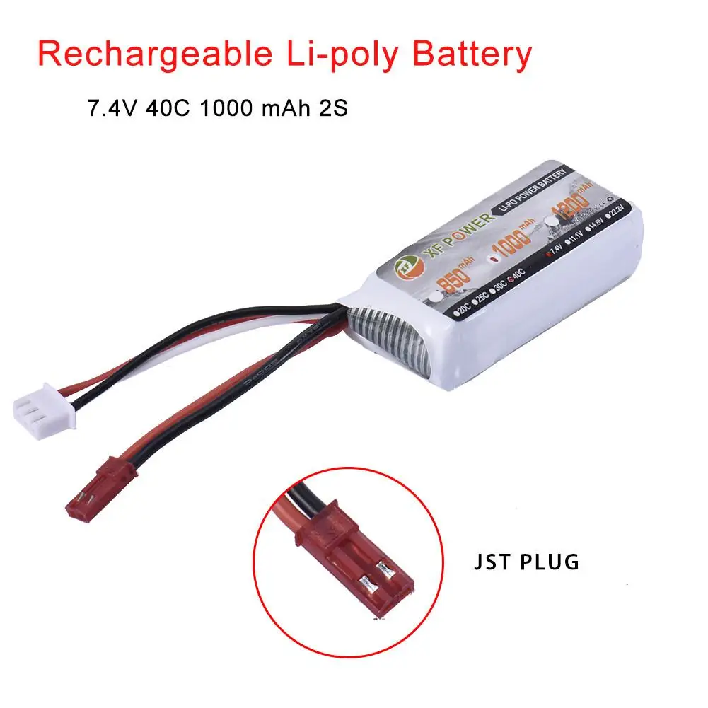XF 1000 mAh 7 4 V 40C 2 S JST разъем перезаряжаемая литиевая батарея для игрушки