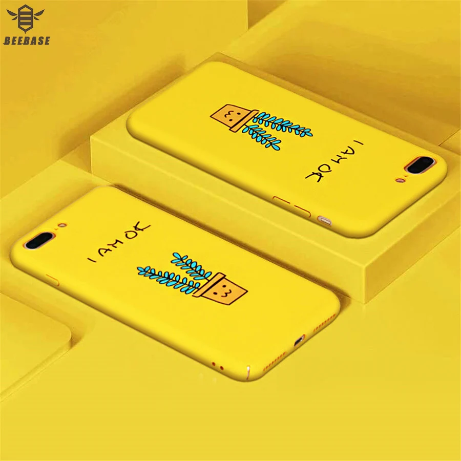

BEEBASE Hard Cute Phone Case For iphone 7 8 Case 4.7 inch Fashion Cartoon fundas phone case For iphone X 6 6s 7 8 Plus Cover
