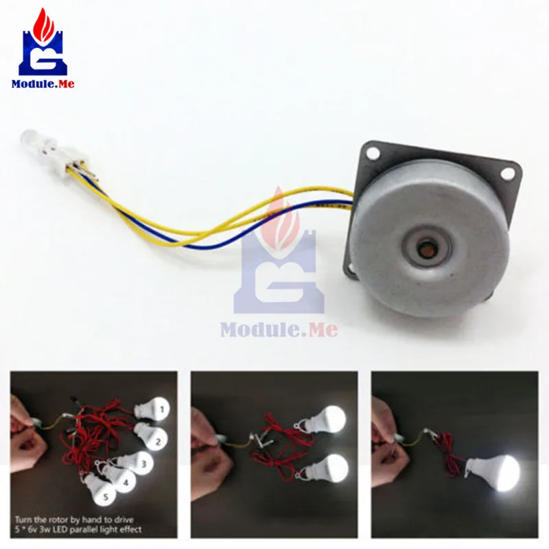 

3 Phase Micro Brushless Generator Mini Wind Hand Generator DIY Motor 3-24V AC