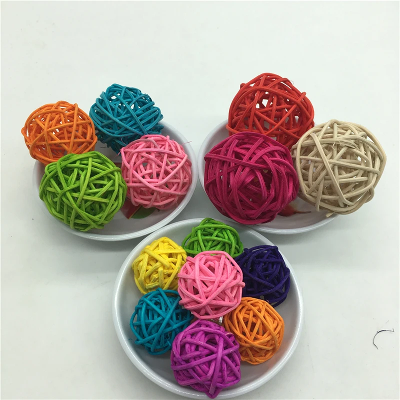 20PCS Colorful 3 Sizes Rattan Ball DIY Sepak Takraw Balls Kids Toys