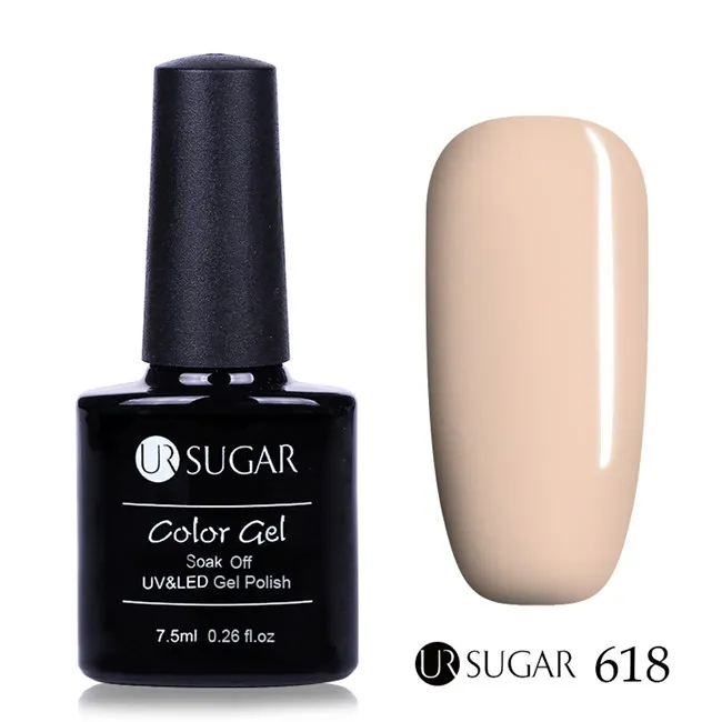 Ur Sugar 112 цветов Гель-лак для ногтей УФ светодиодный полуперманентный лак розовый чистый УФ-цвет 7,5 мл впитывающий лак для ногтей - Цвет: 618