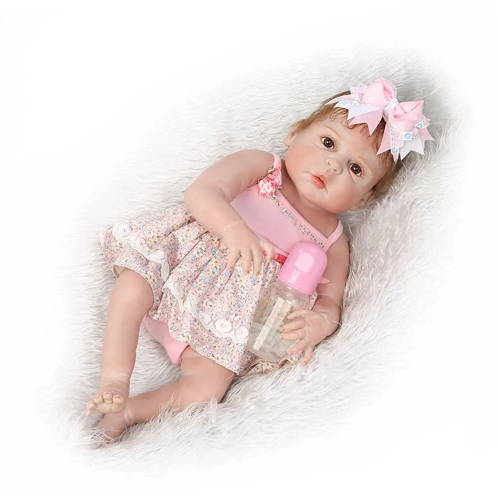 

2018 New NPK Reborn Baby Doll 57cm/22.4" Soft Silicone 3D Lifelike Jointed Toys Kids Infant Sleeping Toy