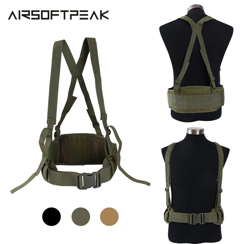 

Tactical Gear Waist Molle Belt Men Airsoft Combat Shooting Suspender Adjustable Waist Support Army Hunting Military Accessories