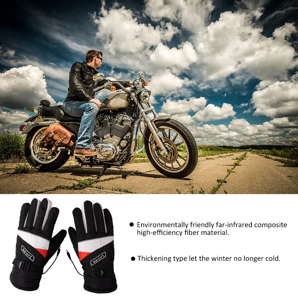 Мотоциклетные нагревательные перчатки, перчатки для зарядки, мотоциклетные электрические перчатки 12 В, подходят для осени и зимы