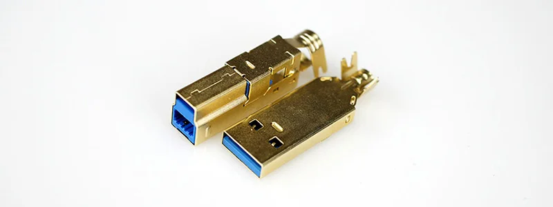 1 шт. позолоченный USB3.0 USB A USB B разъем джек хвост Sockect Разъем Порт Sockect для HiFi аудио оборудования DIY три части
