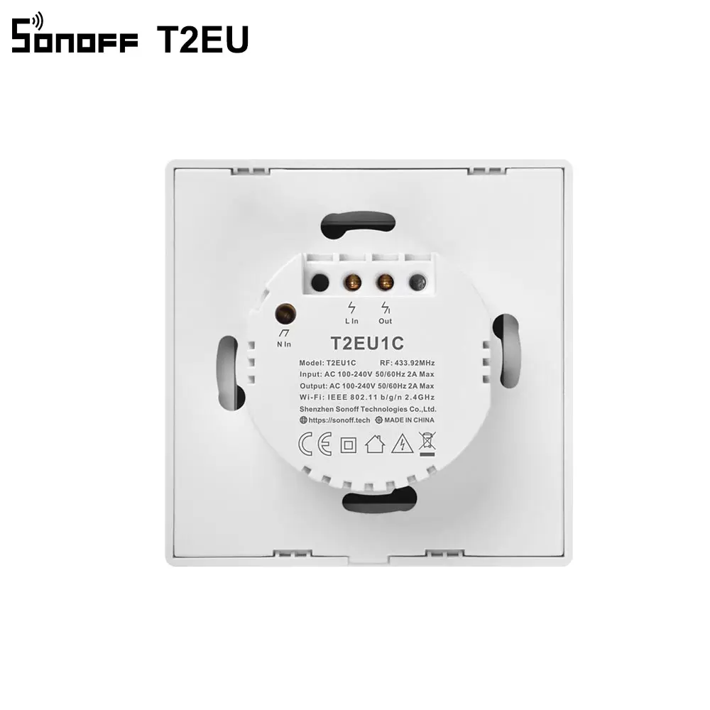 Интеллектуальный выключатель света SONOFF T2EU TX Smart Wi Fi настенный сенсорный с границы
