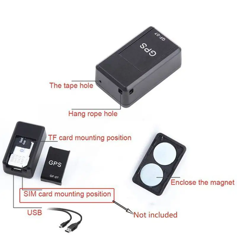 Rastreador GPS Mini localizador magnético portátil GPRS dispositivo de seguimiento Global de grabación antipérdida para vehículo/coche/persona Rastreador GPS Mini localizador magnético portátil GPRS dispositivo de seguimiento Global de grabación antipérdida para vehículo/coche/persona