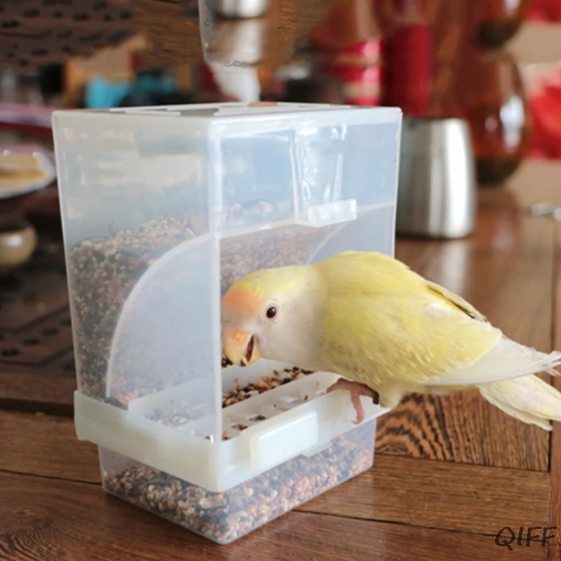 

Bird Poultry Feeder Automatic Acrylic Food Container Parrot Pigeon Splash Proof