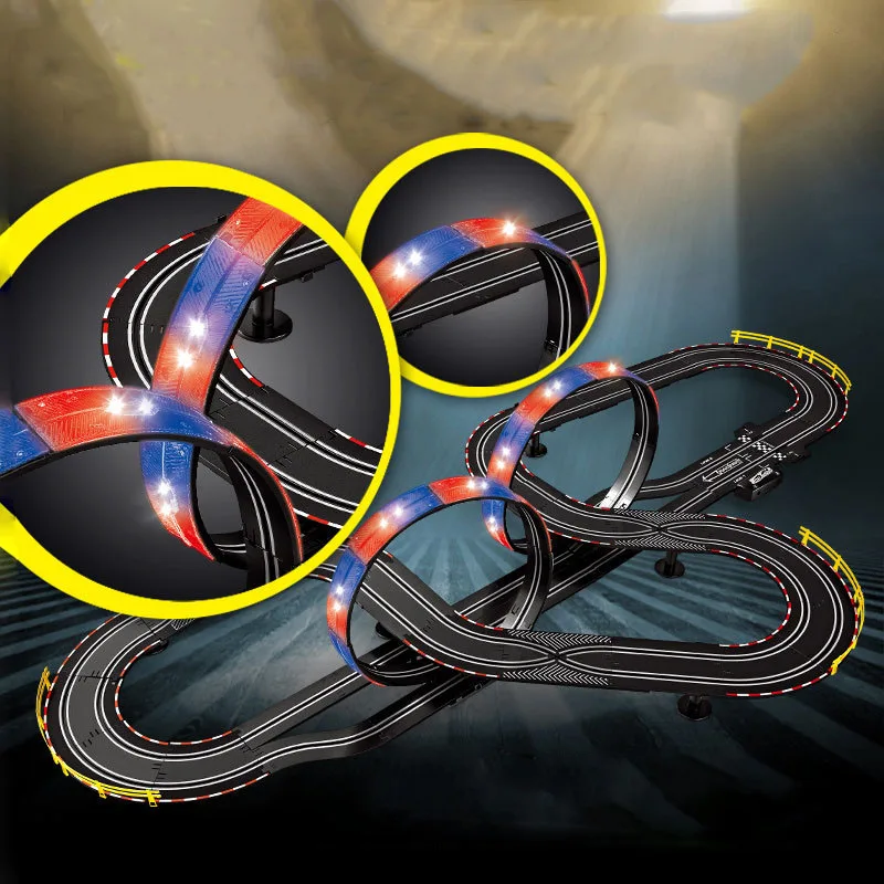 

Double Large Competition 1:43 Electric Track DIY Assembled Parent-Child Interactive Remote Control Hand Shake Racing Orbit Car