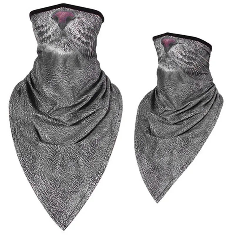 Men/Women long triangle animal mask magic hood quick-drying sand-proof breathable outdoor riding collar towel towel mask scarf