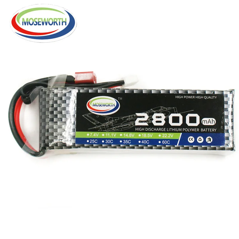 Аккумулятор Lipo 2S 7 4 в 2800 мАч 25C для радиоуправляемого вертолета дрона автомобиля