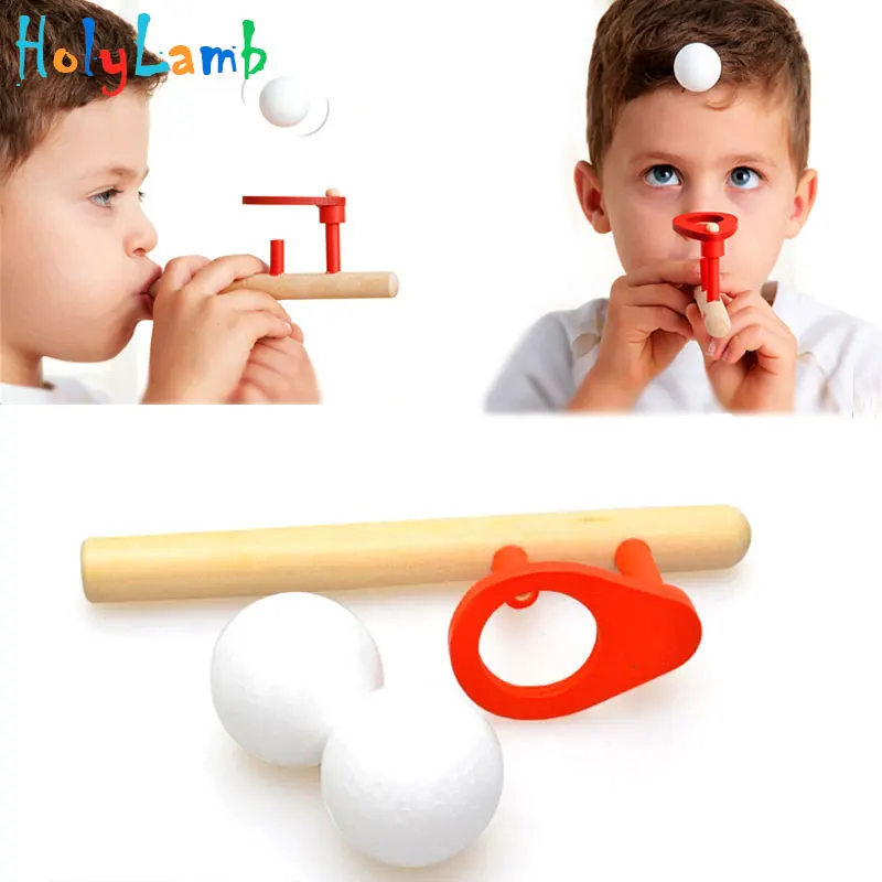 

Baby Wooden Puzzle Toys Kids Blowing Ball Balance Training Blow Ball Rod Children Boys Girls Learning Educational Toy