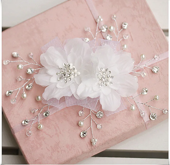 Buy crystal organza hair flower wedding bridal hair