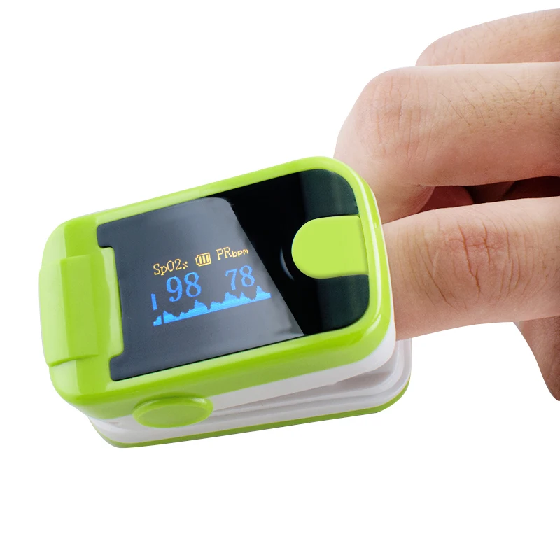 Finger Пульсоксиметр с звуковая сигнализация и Pulse палец клип Spo2 PR Малый OLED Дисплей метр кислорода крови зеленый