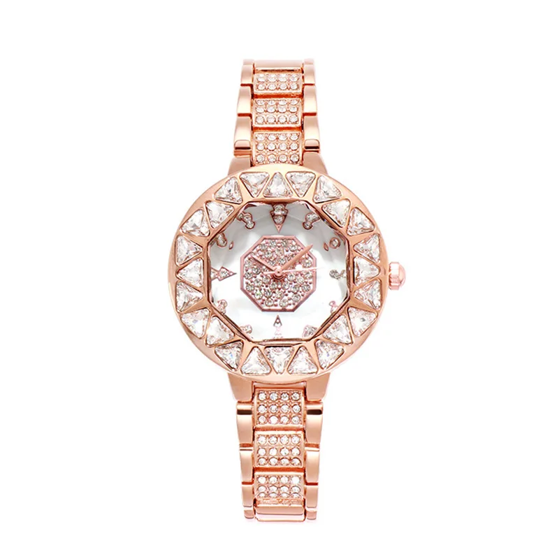 

2019 Fashion Luxury Brand Diamond Women's Evening Party Hand Watch Lady's Leisure Wristwatch Famale Gift Gold Quartz Watch