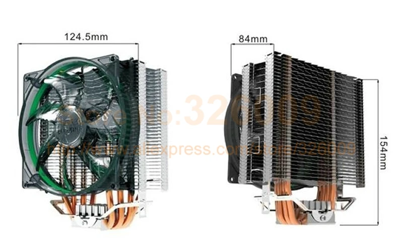 Вентилятор охлаждения процессора PcCooler S129 X4 вентилятор 12 см 4 контактный PWM для Intel